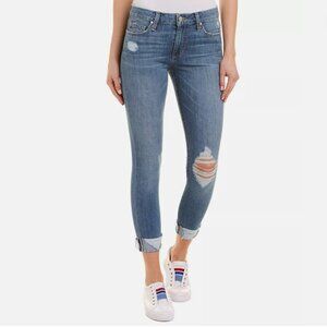 Joe's Jeans Distressed Icon Rhea Mid Rise Skinny Cuff Crop Jean (Women's Size 25